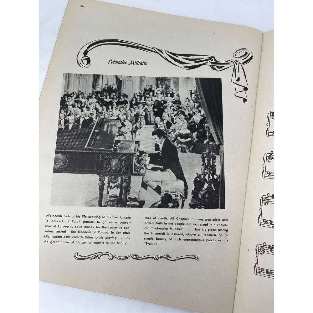 1945 Vintage Souvenir Album of Piano Music by Frederic Chopin Song Book‎